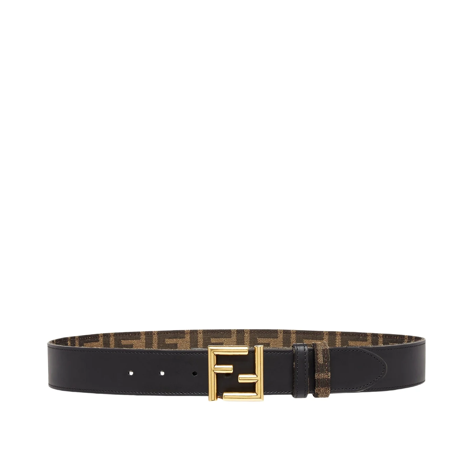 Fendi Leather and FF Fabric Reversible Belt