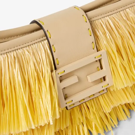 Fendi Baby B. Faded Broom Yellow Raffia-Effect Material Mini-Bag | Thumbnail 5 Fendi Baby B. Faded Broom Yellow Raffia-Effect Material Mini-Bag | Thumbnail 5