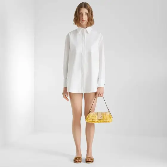 Fendi Baby B. Faded Broom Yellow Raffia-Effect Material Mini-Bag | Thumbnail 7 Fendi Baby B. Faded Broom Yellow Raffia-Effect Material Mini-Bag | Thumbnail 7