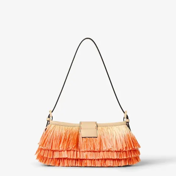 Fendi Baby B. Faded Orange Raffia-Effect Material Mini-Bag | Thumbnail 3 Fendi Baby B. Faded Orange Raffia-Effect Material Mini-Bag | Thumbnail 3