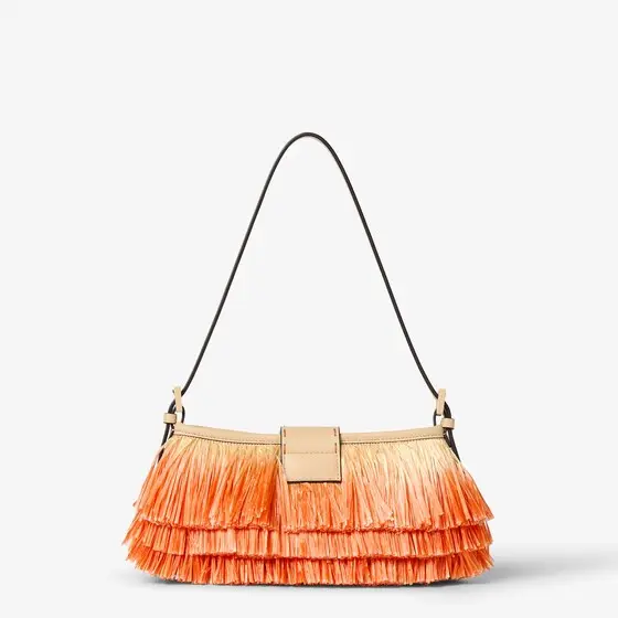 Fendi Baby B. Faded Orange Raffia-Effect Material Mini-Bag | Thumbnail 4 Fendi Baby B. Faded Orange Raffia-Effect Material Mini-Bag | Thumbnail 4