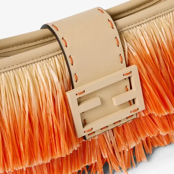 Fendi Baby B. Faded Orange Raffia-Effect Material Mini-Bag | Thumbnail 5 Fendi Baby B. Faded Orange Raffia-Effect Material Mini-Bag | Thumbnail 5