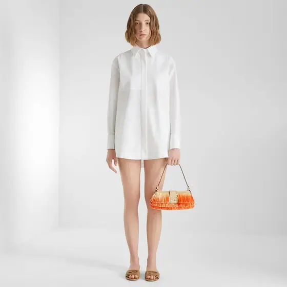 Fendi Baby B. Faded Orange Raffia-Effect Material Mini-Bag | Thumbnail 7 Fendi Baby B. Faded Orange Raffia-Effect Material Mini-Bag | Thumbnail 7