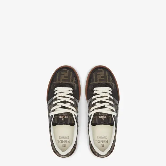 Fendi Match Canvas Low-Tops with Black Suede | Thumbnail 4 Fendi Match Canvas Low-Tops with Black Suede | Thumbnail 4