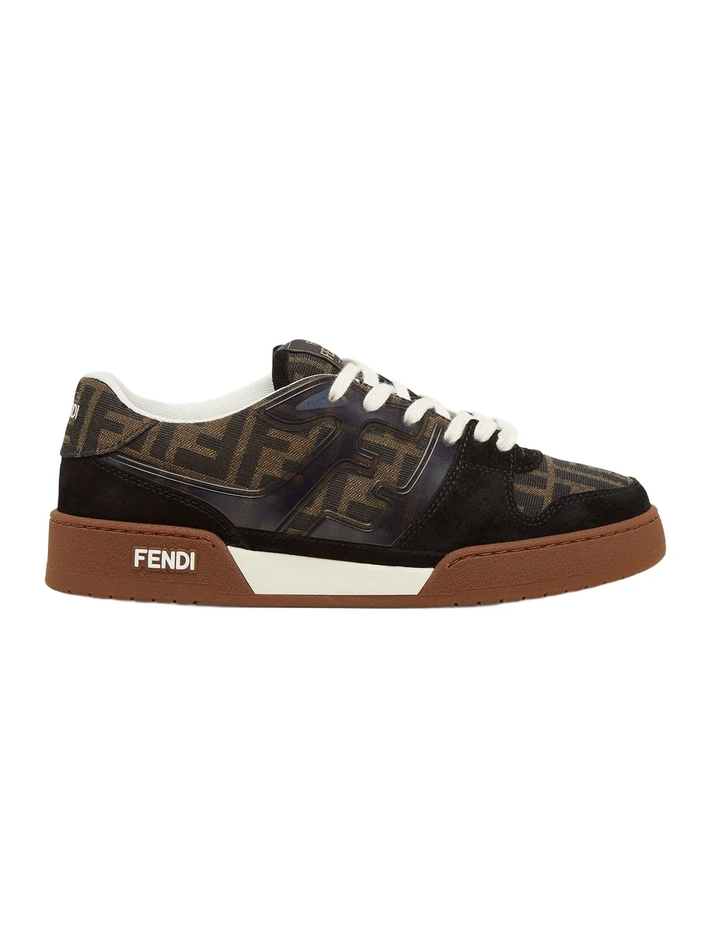 Fendi Match Canvas Low-Tops with Black Suede