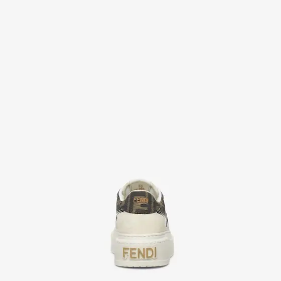 Fendi Match Canvas and White Suede Platform Low-Tops | Thumbnail 3 Fendi Match Canvas and White Suede Platform Low-Tops | Thumbnail 3