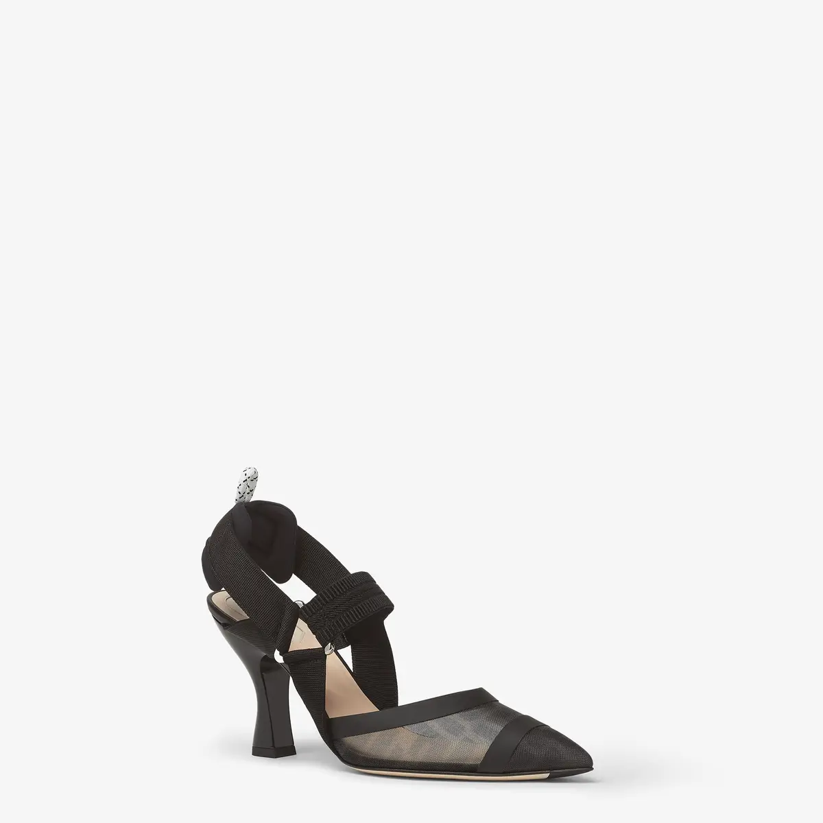 Fendi Colibrì Leather and Mesh, High-Heeled Slingbacks | Thumbnail 2 Fendi Colibrì Leather and Mesh, High-Heeled Slingbacks | Thumbnail 2