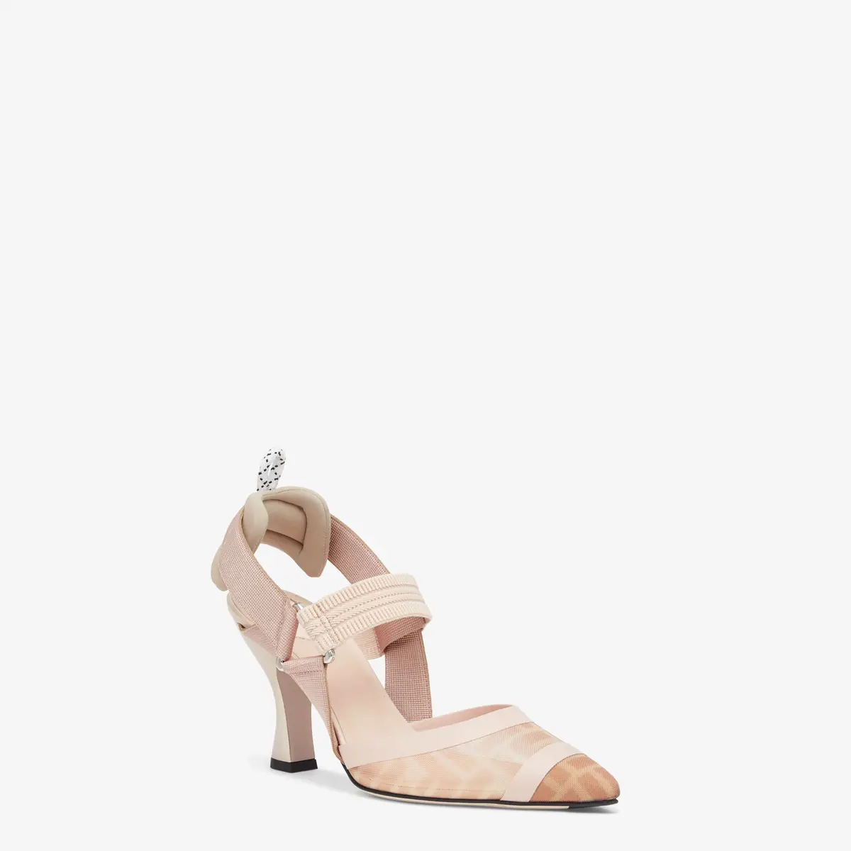 Fendi Colibrì Leather and Pink Mesh Slingbacks with High Heel | Thumbnail 2