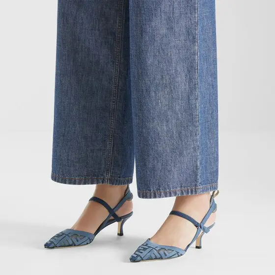 Fendi Colibrì Lite Mesh Medium-Heeled Slingbacks with FF Embroidery | Thumbnail 5