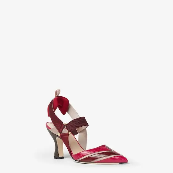 Fendi Iconic Colibrì Hagfish and Mesh High-Heeled Slingbacks | Thumbnail 2 Fendi Iconic Colibrì Hagfish and Mesh High-Heeled Slingbacks | Thumbnail 2