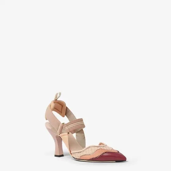 Fendi Iconic Colibrì Nappa Leather and Mesh High-Heeled Slingbacks | Thumbnail 2