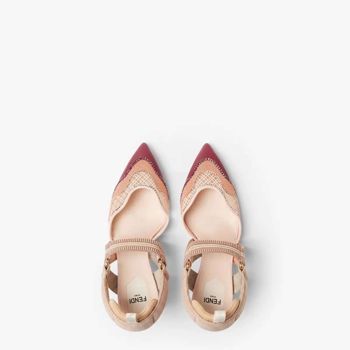 Fendi Iconic Colibrì Nappa Leather and Mesh High-Heeled Slingbacks | Thumbnail 4