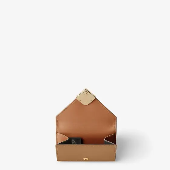 Fendi FF Diamonds Micro Trifold Sellier Brown Leather Wallet | Thumbnail 2 Fendi FF Diamonds Micro Trifold Sellier Brown Leather Wallet | Thumbnail 2