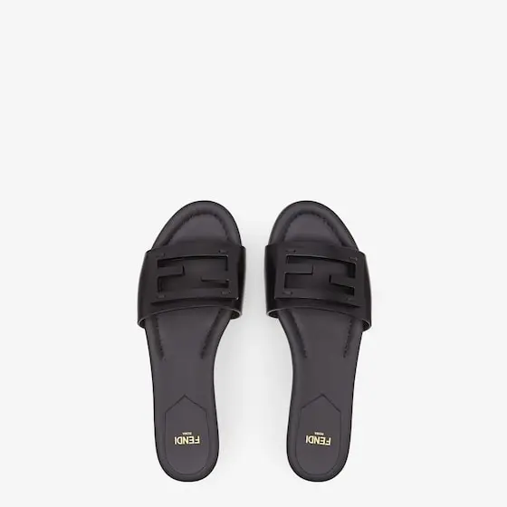 Fendi Signature Leather Slides | Thumbnail 4 Fendi Signature Leather Slides | Thumbnail 4