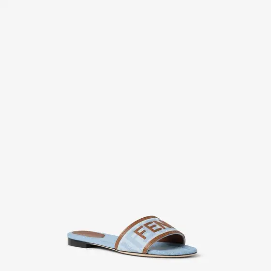 Fendi Sunshine Denim-Effect FF Jacquard Slides | Thumbnail 2 Fendi Sunshine Denim-Effect FF Jacquard Slides | Thumbnail 2