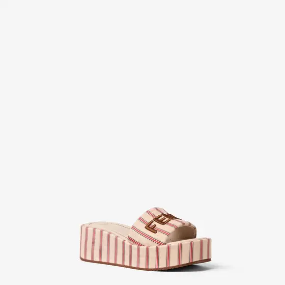 Fendi Sunshine Striped FF Canvas Flatform Slides | Thumbnail 2 Fendi Sunshine Striped FF Canvas Flatform Slides | Thumbnail 2