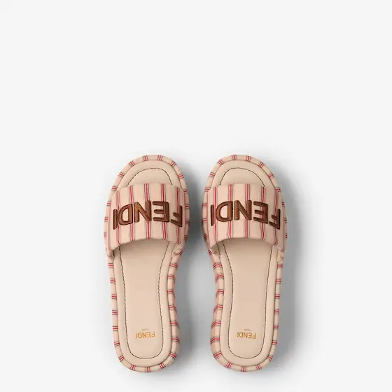 Fendi Sunshine Striped FF Canvas Flatform Slides | Thumbnail 4 Fendi Sunshine Striped FF Canvas Flatform Slides | Thumbnail 4