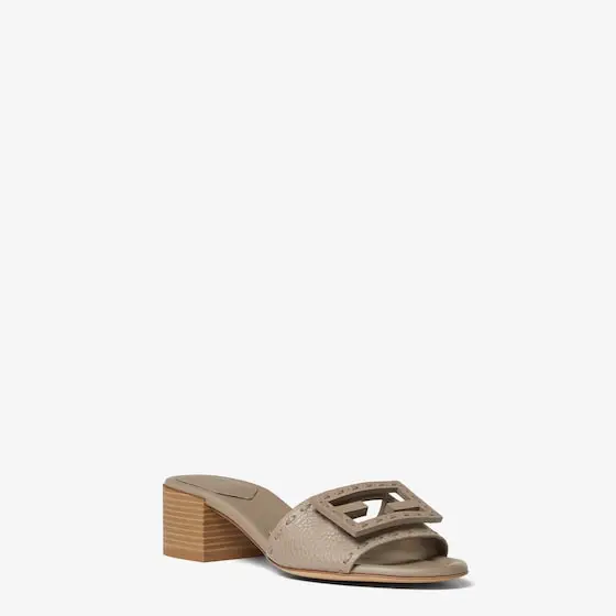 Fendi Tube Leather Medium-Heeled Slides | Thumbnail 2 Fendi Tube Leather Medium-Heeled Slides | Thumbnail 2