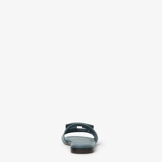 Fendi Tube Mercury Blue Leather Slides | Thumbnail 3 Fendi Tube Mercury Blue Leather Slides | Thumbnail 3
