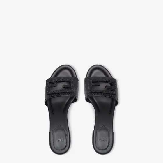 Fendi Tube Leather Medium-Heeled Slides | Thumbnail 4 Fendi Tube Leather Medium-Heeled Slides | Thumbnail 4