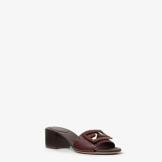 Fendi Tube Leather Medium-Heeled Slides | Thumbnail 2 Fendi Tube Leather Medium-Heeled Slides | Thumbnail 2