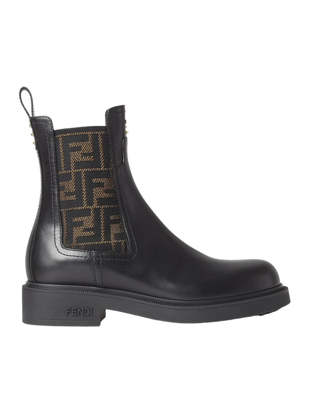 Filo Leather and FF Fabric Biker Boots