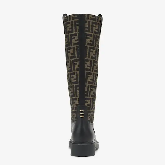 Fendi Filo Leather and Brown FF Fabric Boots | Thumbnail 3 Fendi Filo Leather and Brown FF Fabric Boots | Thumbnail 3