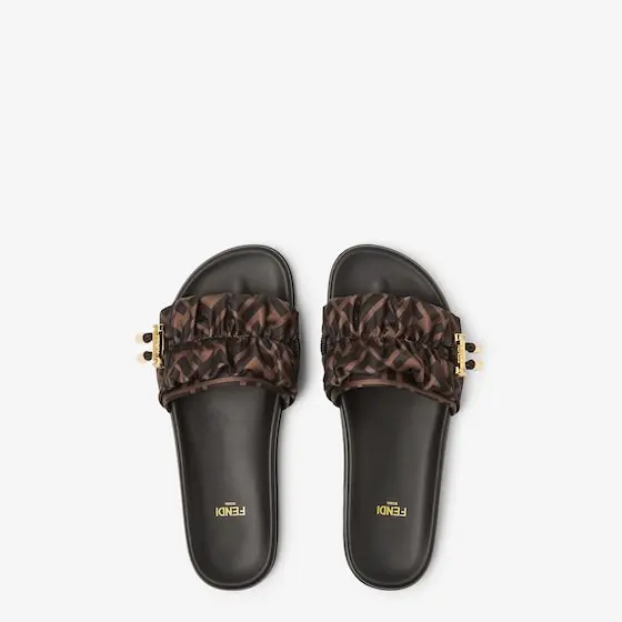 Fendi Vertigo Satin Slides | Thumbnail 4