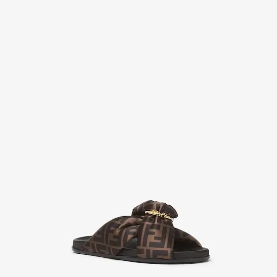 Fendi Feel FF Satin Slides | Thumbnail 2 Fendi Feel FF Satin Slides | Thumbnail 2