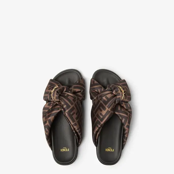 Fendi Feel FF Satin Slides | Thumbnail 4 Fendi Feel FF Satin Slides | Thumbnail 4