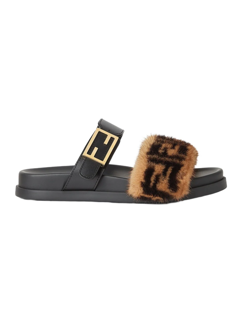 Feel Leather and Mink FF Slides Feel Leather and Mink FF Slides