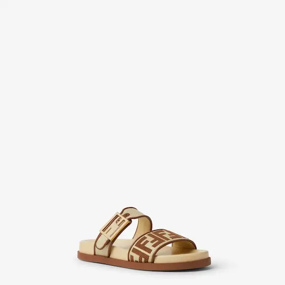 Fendi Double-band flat slides with FF Tube decorative buckle | Thumbnail 2