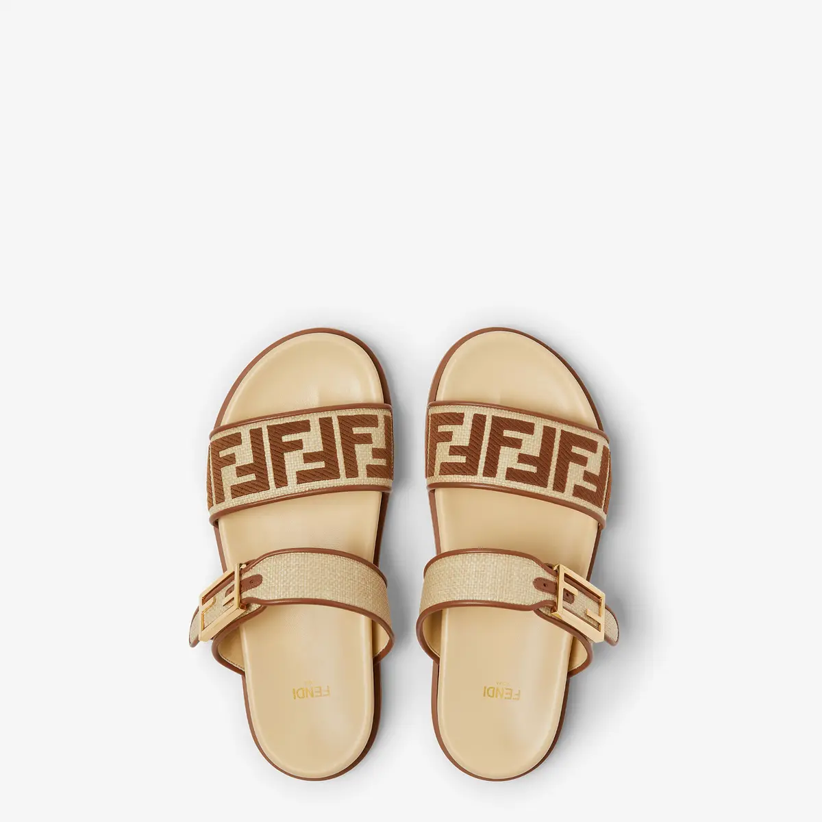 Fendi Double-band flat slides with FF Tube decorative buckle | Thumbnail 4
