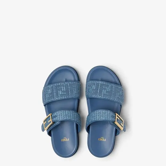 Fendi Double-band flat slides with FF Tube decorative buckle | Thumbnail 4 Fendi Double-band flat slides with FF Tube decorative buckle | Thumbnail 4