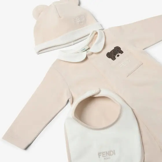 Fendi Jersey Baby Set with FF Teddy Bear | Thumbnail 3