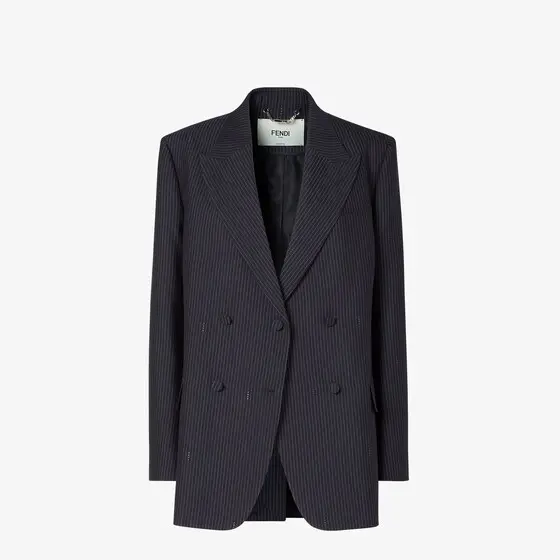 Fendi Pinstriped Wool Blazer | Thumbnail 4 Fendi Pinstriped Wool Blazer | Thumbnail 4