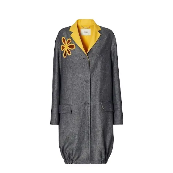 Fendi Tailoring-inspired midi overcoat with small lapel collar | Image 1 Fendi Tailoring-inspired midi overcoat with small lapel collar | Image 1