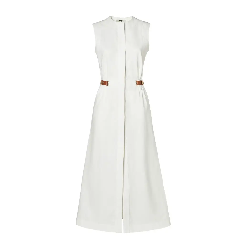 Fendi Sleeveless midi dress with fitted waist and flared skirt | Image 1 Fendi Sleeveless midi dress with fitted waist and flared skirt | Image 1