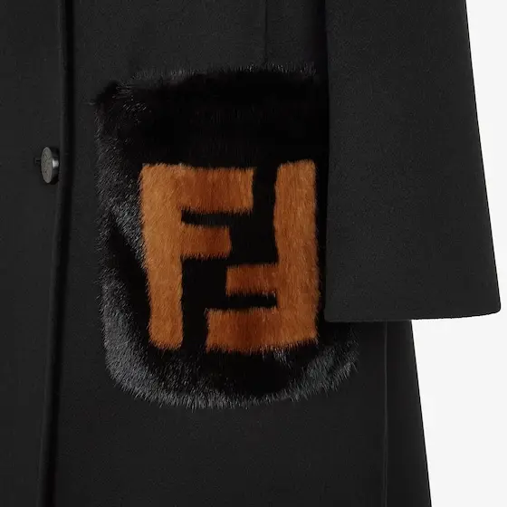 Fendi Midi straight-cut coat with side slits at the hem | Thumbnail 3 Fendi Midi straight-cut coat with side slits at the hem | Thumbnail 3