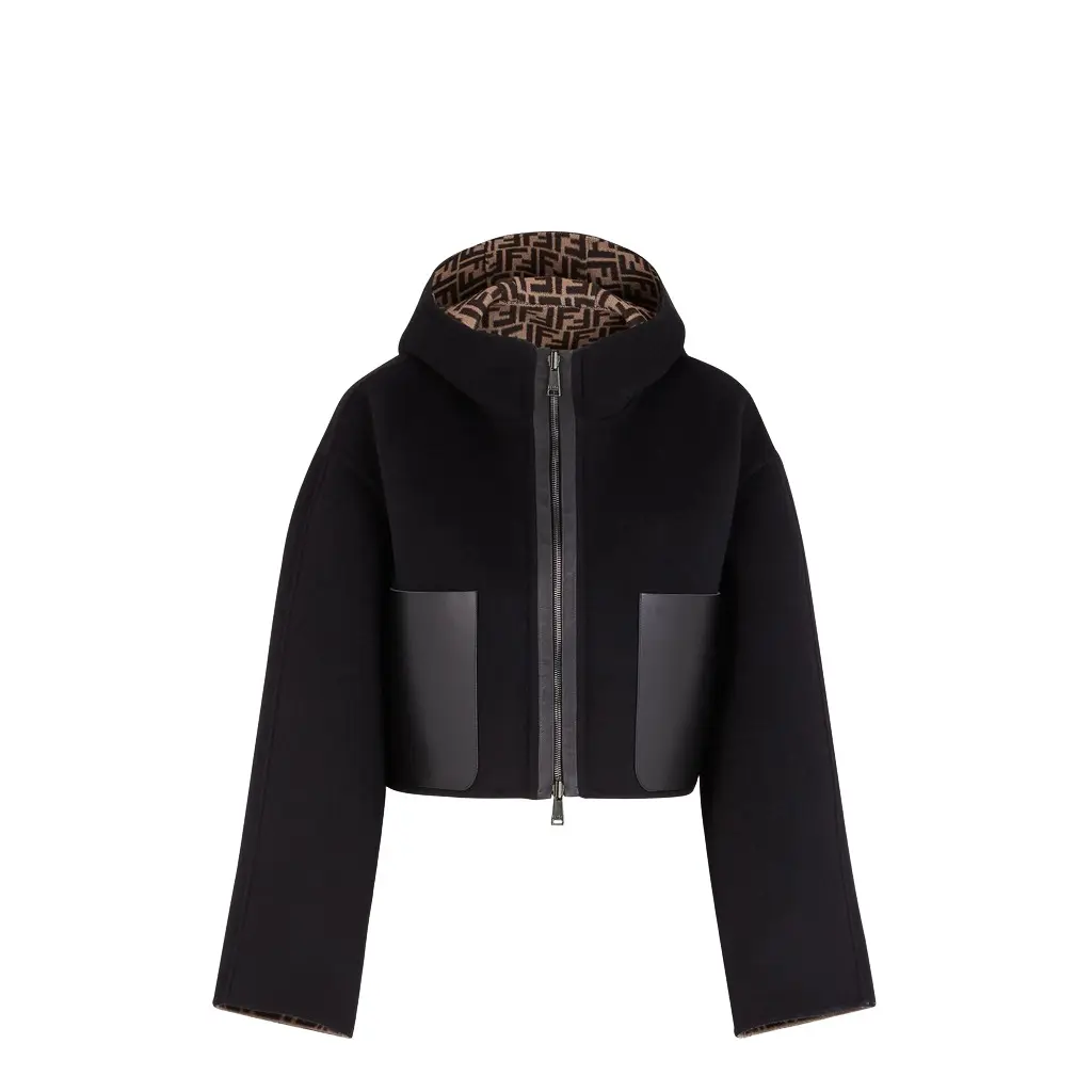 Fendi Reversible cropped, hooded jacket with patch pockets | Image 1 Fendi Reversible cropped, hooded jacket with patch pockets | Image 1