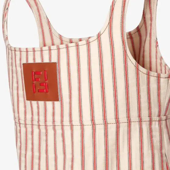 Fendi FF Denim Dress with Red Stripes | Thumbnail 3 Fendi FF Denim Dress with Red Stripes | Thumbnail 3
