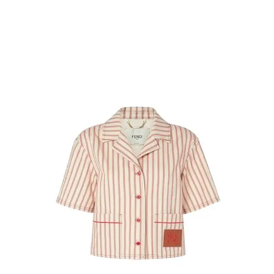 Fendi Short, boxy shirt with bowling collar and short sleeves | Image 1 Fendi Short, boxy shirt with bowling collar and short sleeves | Image 1