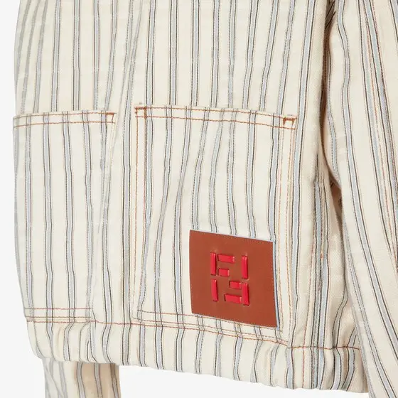 Fendi FF Denim Jacket with Light Blue Stripes | Thumbnail 3 Fendi FF Denim Jacket with Light Blue Stripes | Thumbnail 3