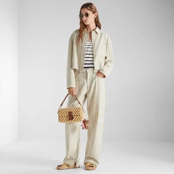 Fendi FF Denim Pants with Light Blue Stripes | Thumbnail 5 Fendi FF Denim Pants with Light Blue Stripes | Thumbnail 5