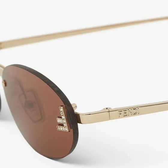 Fendi Oval First Crystal glasses with a gold-coloured | Thumbnail 3 Fendi Oval First Crystal glasses with a gold-coloured | Thumbnail 3
