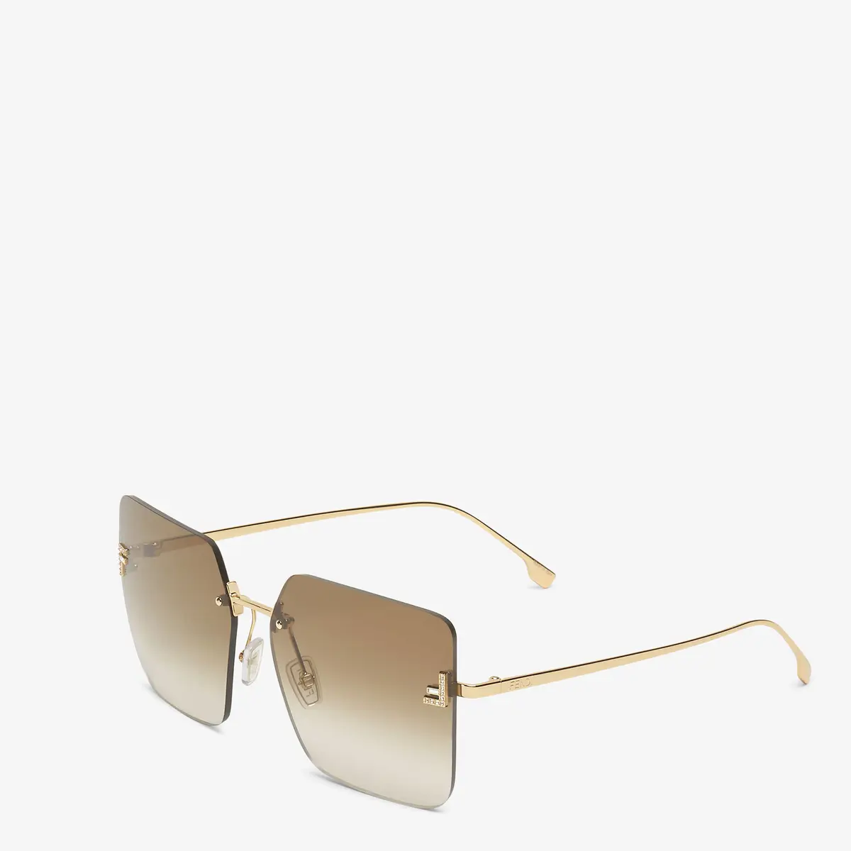 Fendi First Crystal Metal Sunglasses with Brown Gradient Lenses | Thumbnail 2 Fendi First Crystal Metal Sunglasses with Brown Gradient Lenses | Thumbnail 2