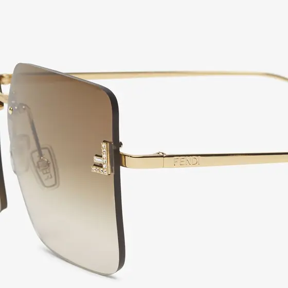 Fendi First Crystal Metal Sunglasses with Brown Gradient Lenses | Thumbnail 3 Fendi First Crystal Metal Sunglasses with Brown Gradient Lenses | Thumbnail 3