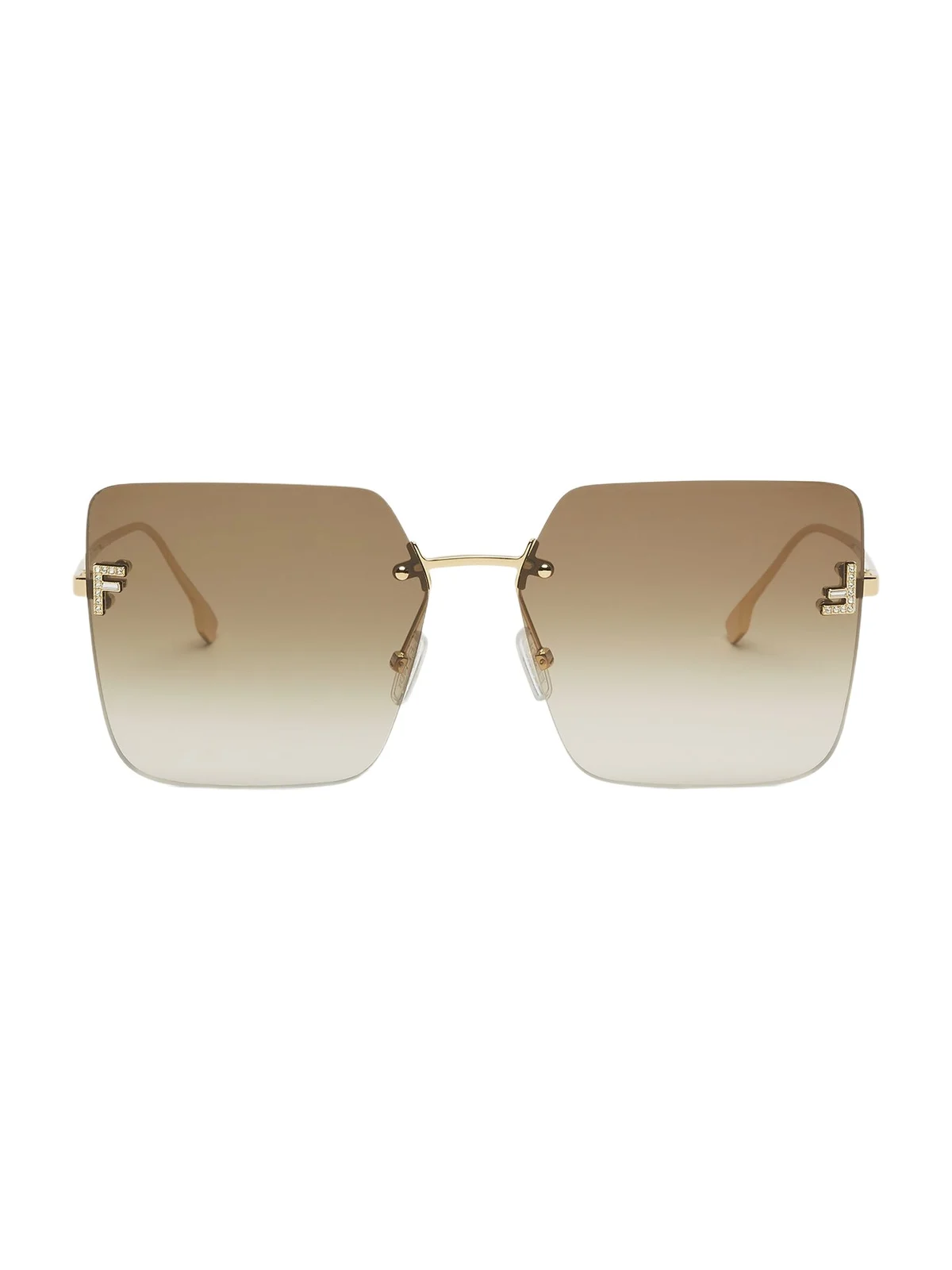 First Crystal Metal Sunglasses with Brown Gradient Lenses First Crystal Metal Sunglasses with Brown Gradient Lenses