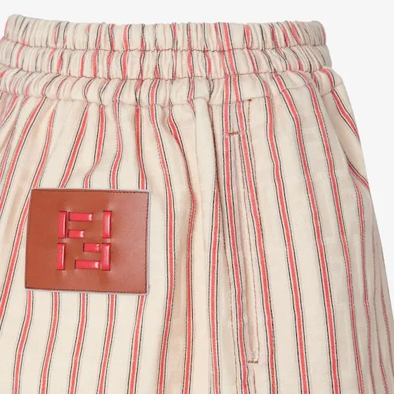 Fendi FF Denim Shorts with Red Stripes | Thumbnail 3