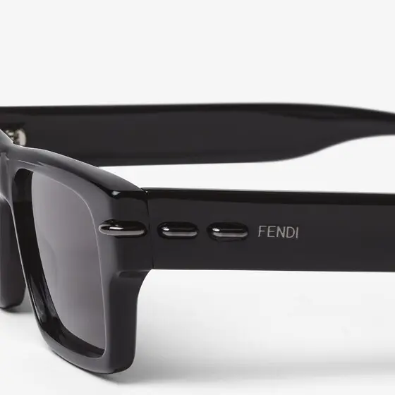 Fendi Rectangular Selleria glasses in black acetate | Thumbnail 3 Fendi Rectangular Selleria glasses in black acetate | Thumbnail 3